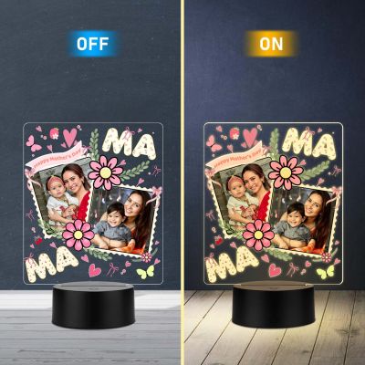 Personalized Mom Photo UV Print LED Night Lamp Mothers Day Gift Warm White Light